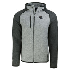 Denver Broncos Cutter & Buck Helmet Mainsail Sweater-Knit Full-Zip Hoodie - Heather Gray/Heather Charcoal sale
