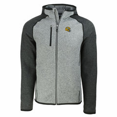 Green Bay Packers Cutter & Buck Helmet Mainsail Sweater-Knit Full-Zip Hoodie - Heather Gray/Heather Charcoal cheap