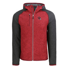 Kansas City Chiefs Cutter & Buck Helmet Mainsail Sweater-Knit Full-Zip Hoodie - Heather Red/Heather Charcoal cheap