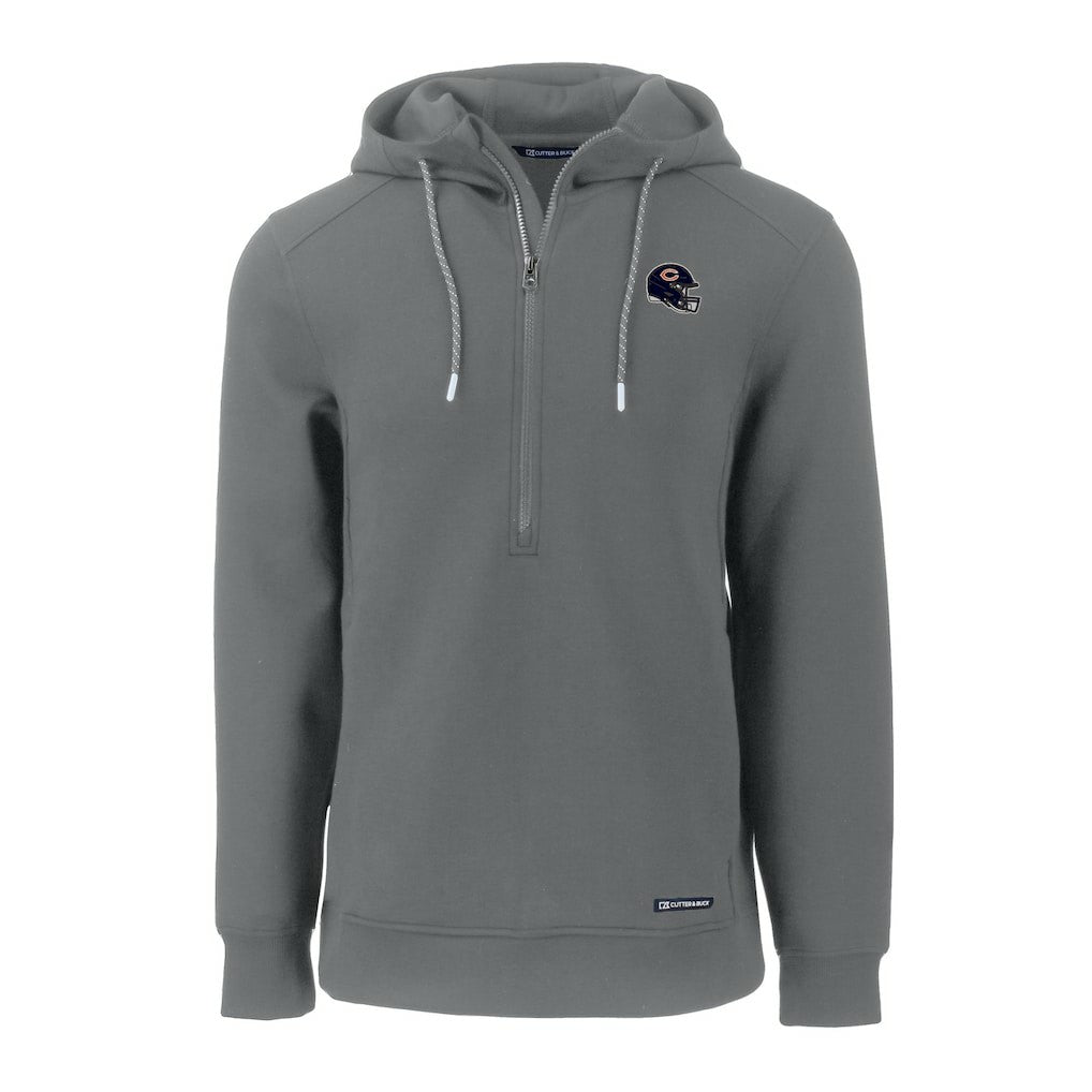 Chicago Bears Cutter & Buck Helmet Roam Eco Half-Zip Recycled Pullover Hoodie - Gray cheap