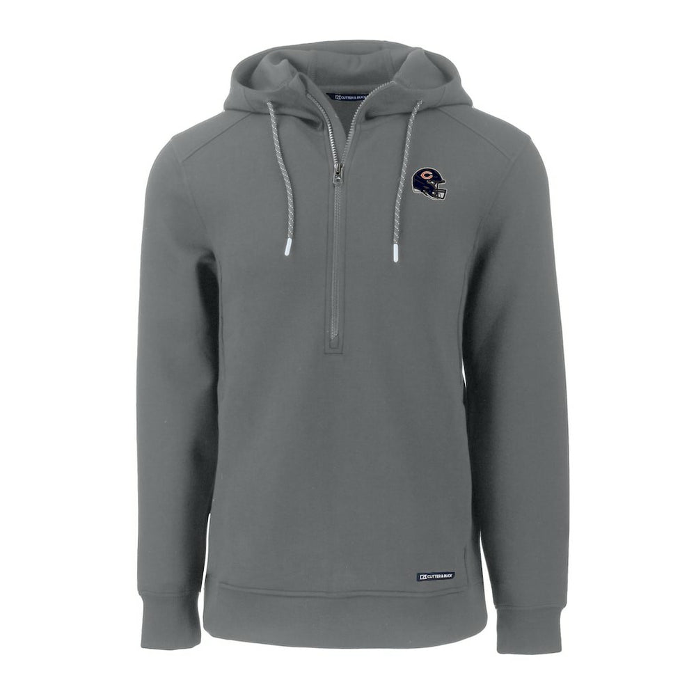 Chicago Bears Cutter & Buck Helmet Roam Eco Half-Zip Recycled Pullover Hoodie - Gray cheap