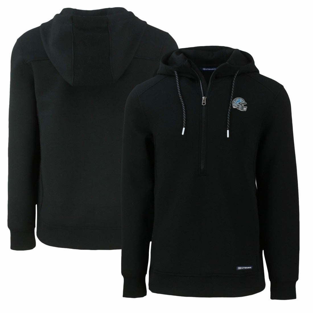 Detroit Lions Cutter & Buck Helmet Roam Eco Half-Zip Recycled Pullover Hoodie - Black online