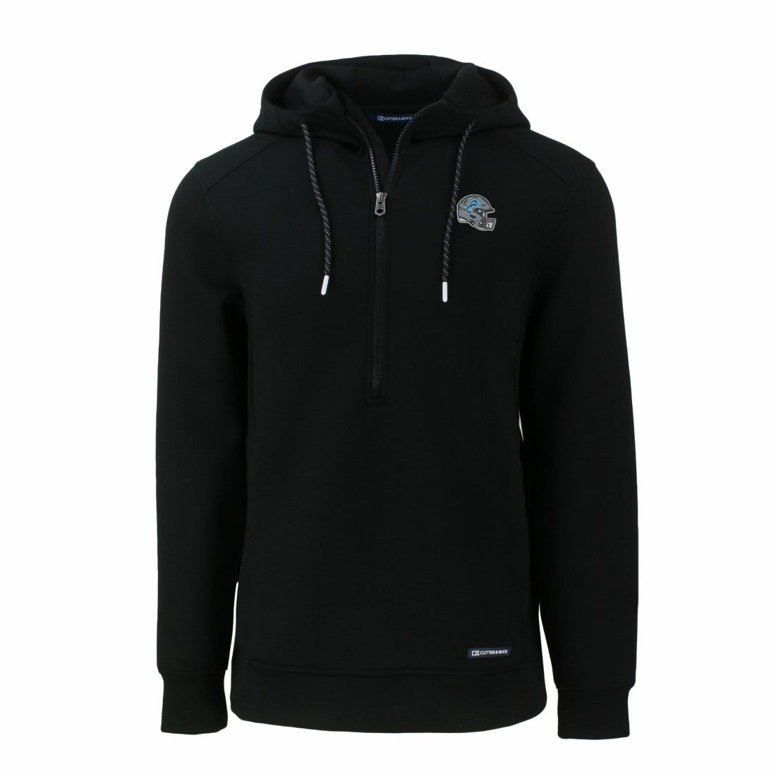 Detroit Lions Cutter & Buck Helmet Roam Eco Half-Zip Recycled Pullover Hoodie - Black online