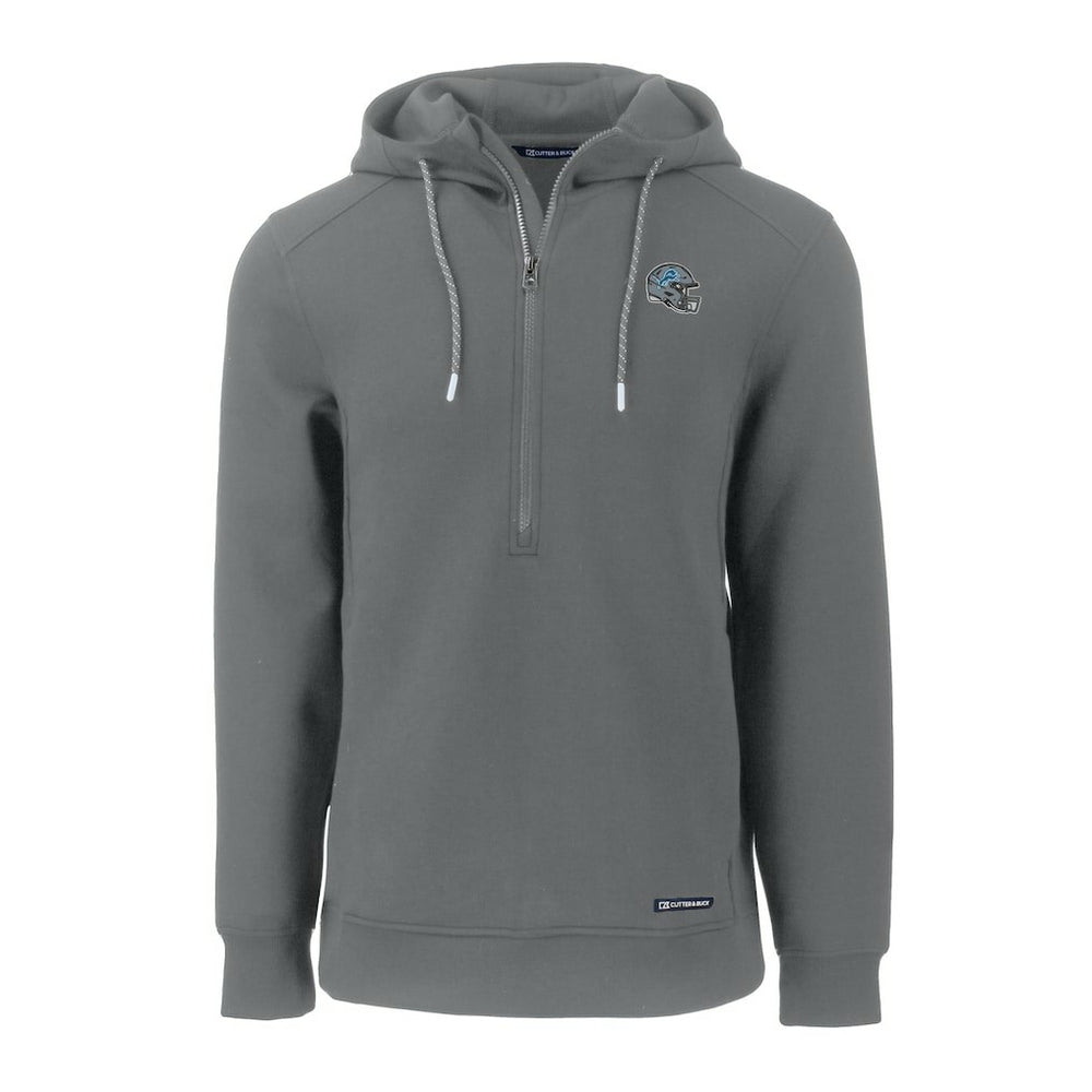 Detroit Lions Cutter & Buck Helmet Roam Eco Half-Zip Recycled Pullover Hoodie - Gray for sale