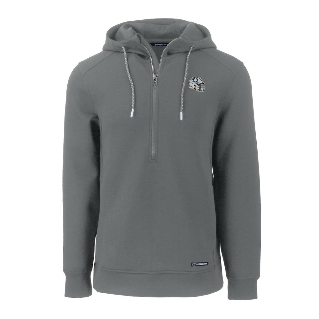 Indianapolis Colts Cutter & Buck Helmet Roam Eco Half-Zip Recycled Pullover Hoodie - Gray cheap