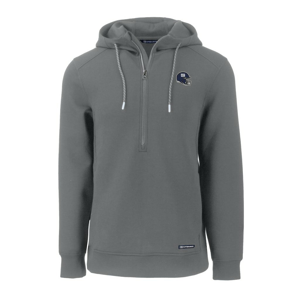 New York Giants Cutter & Buck Helmet Roam Eco Half-Zip Recycled Pullover Hoodie - Gray for sale
