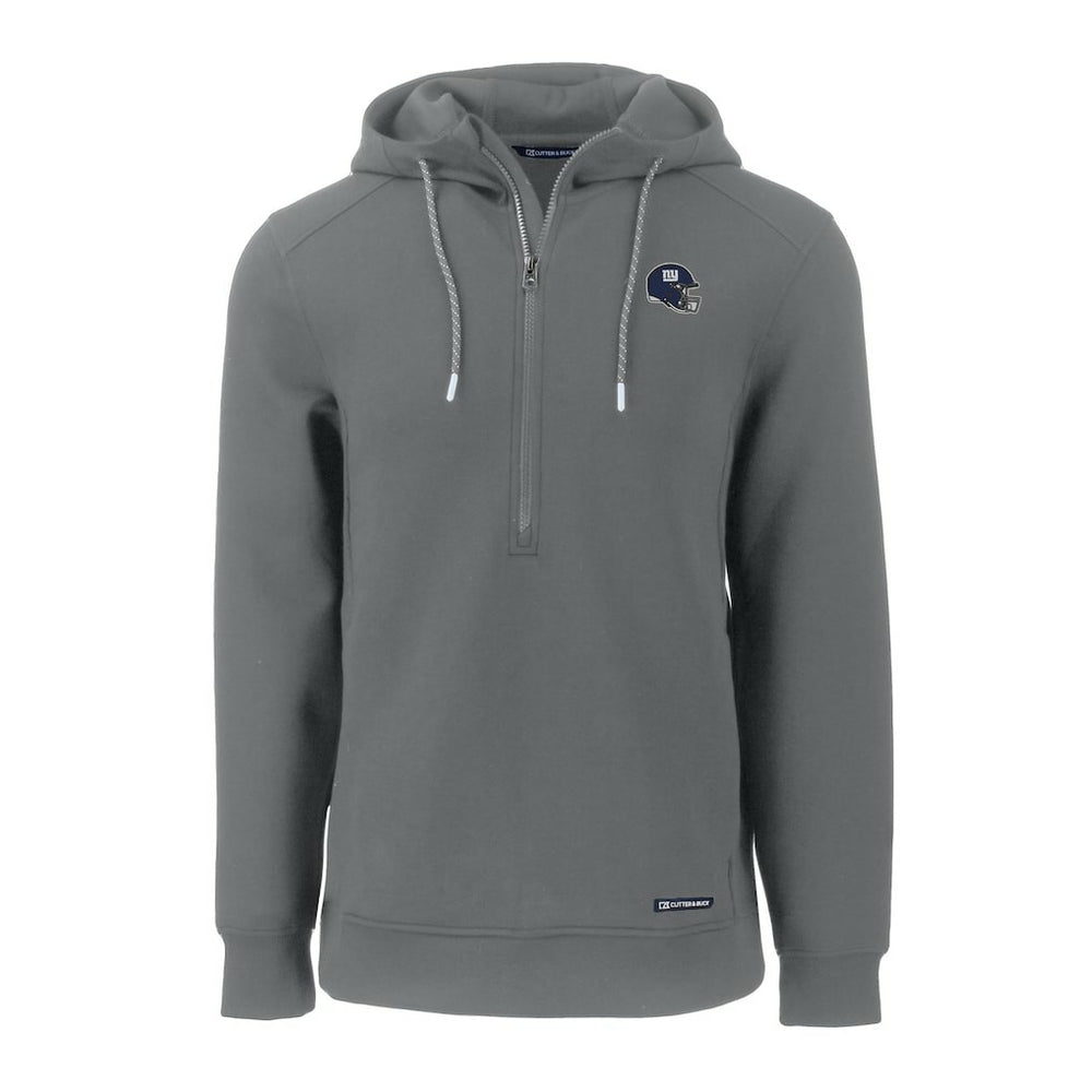 New York Giants Cutter & Buck Helmet Roam Eco Half-Zip Recycled Pullover Hoodie - Gray for sale