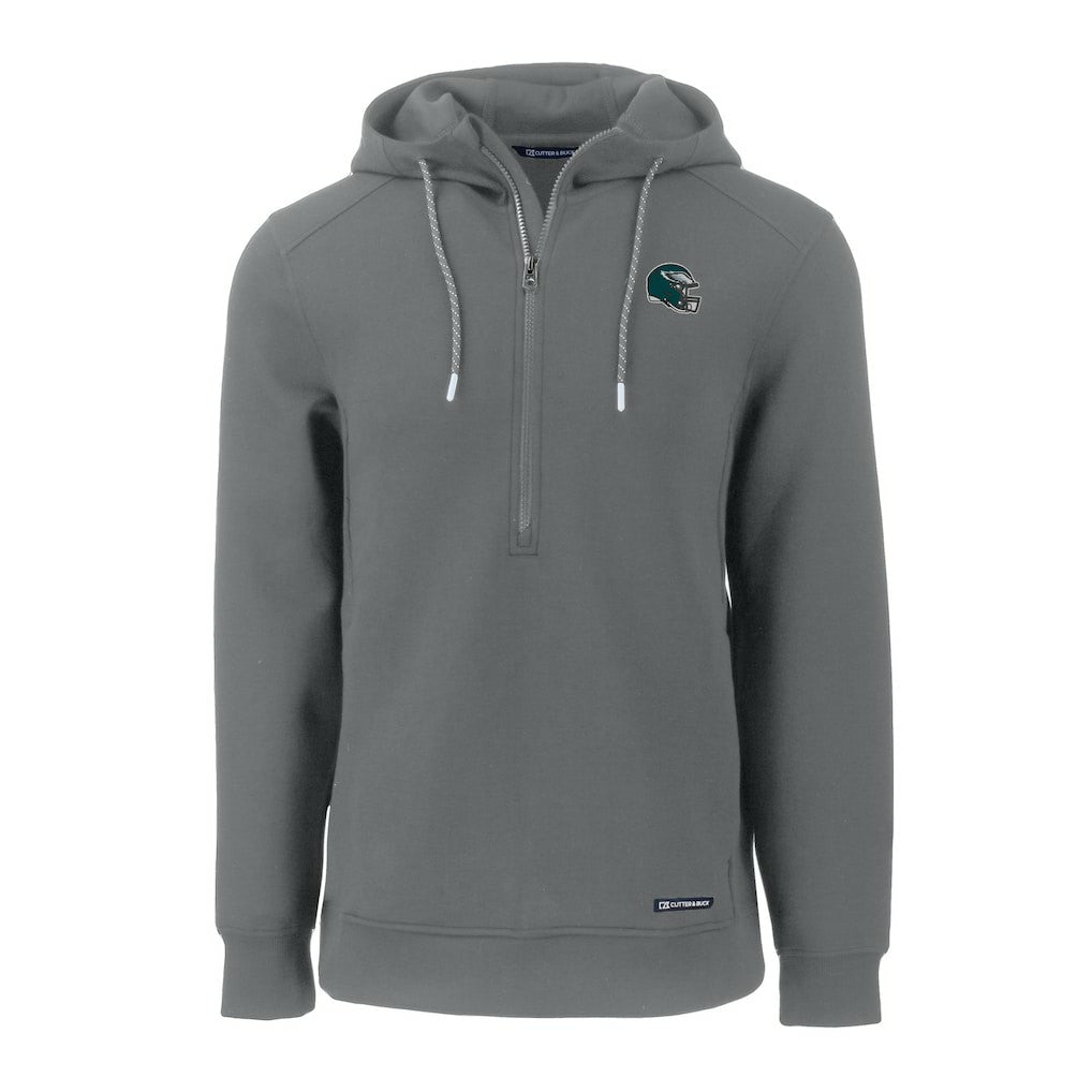 Philadelphia Eagles Cutter & Buck Helmet Roam Eco Half-Zip Recycled Pullover Hoodie - Gray cheap
