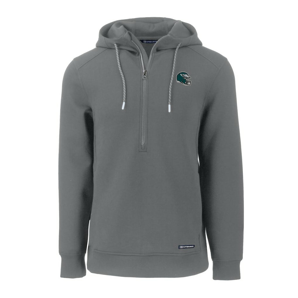 Philadelphia Eagles Cutter & Buck Helmet Roam Eco Half-Zip Recycled Pullover Hoodie - Gray cheap