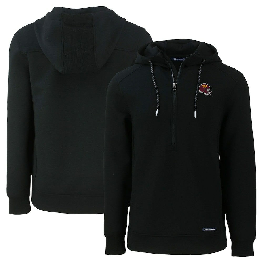 Washington Commanders Cutter & Buck Helmet Roam Eco Half-Zip Recycled Pullover Hoodie - Black cheap