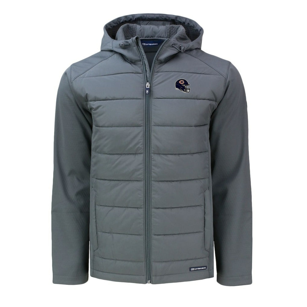 Chicago Bears Cutter & Buck Helmet Big & Tall Evoke Hybrid Eco Softshell Recycled Full-Zip Jacket - Gray discount
