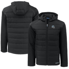 Detroit Lions Cutter & Buck Helmet Big & Tall Evoke Hybrid Eco Softshell Recycled Full-Zip Hoodie Jacket - Black discount