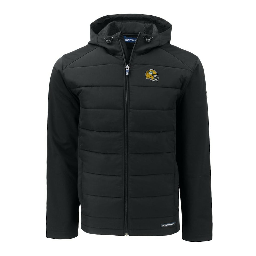 Green Bay Packers Cutter & Buck Helmet Big & Tall Evoke Hybrid Eco Softshell Recycled Full-Zip Jacket - Black outlet