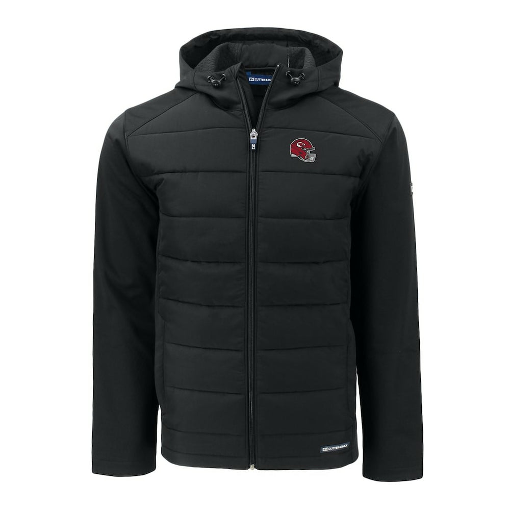 Kansas City Chiefs Cutter & Buck Helmet Big & Tall Evoke Hybrid Eco Softshell Recycled Full-Zip Hoodie Jacket - Black cheap