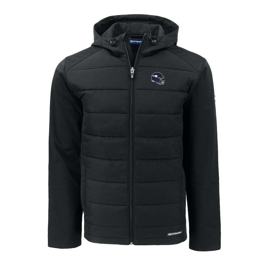 Minnesota Vikings Cutter & Buck Helmet Big & Tall Evoke Hybrid Eco Softshell Recycled Full-Zip Jacket - Black online