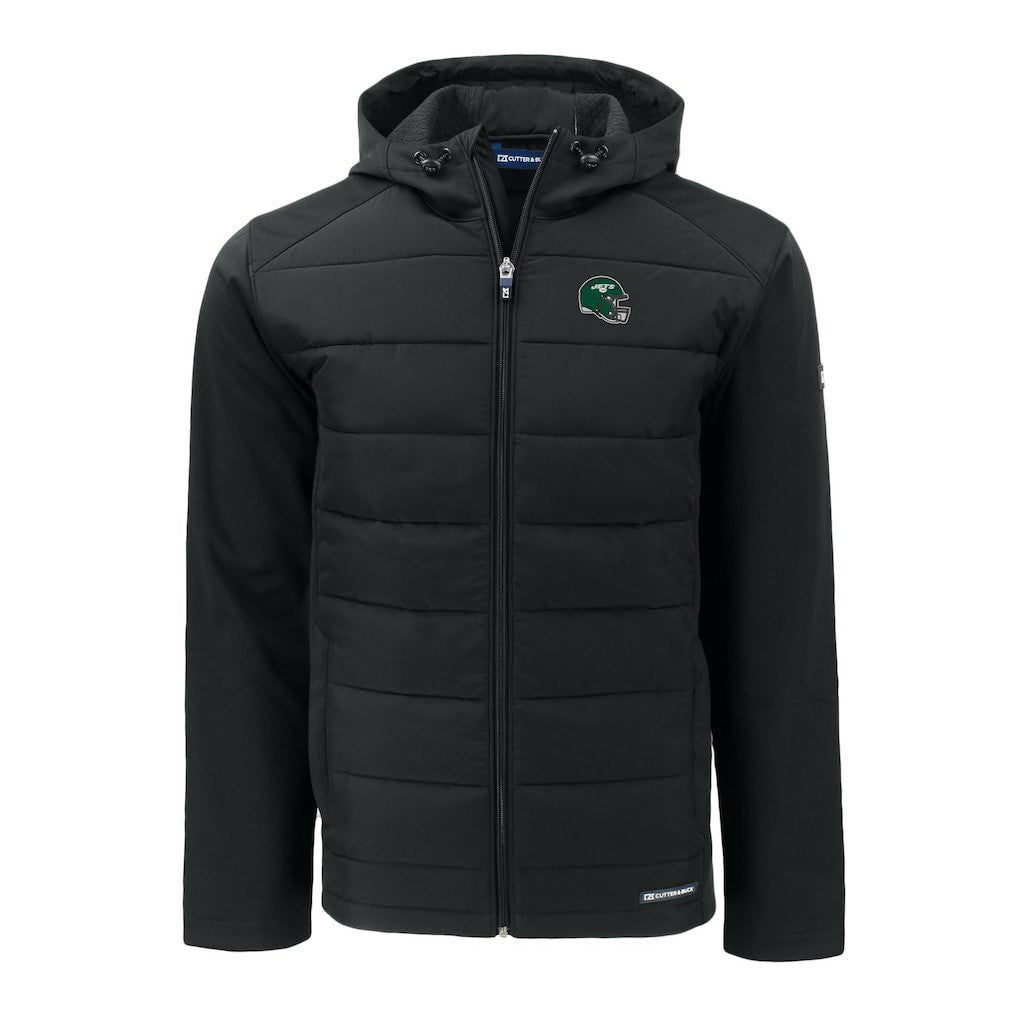 New York Jets Cutter & Buck Helmet Big & Tall Evoke Hybrid Eco Softshell Recycled Full-Zip Jacket - Black discount