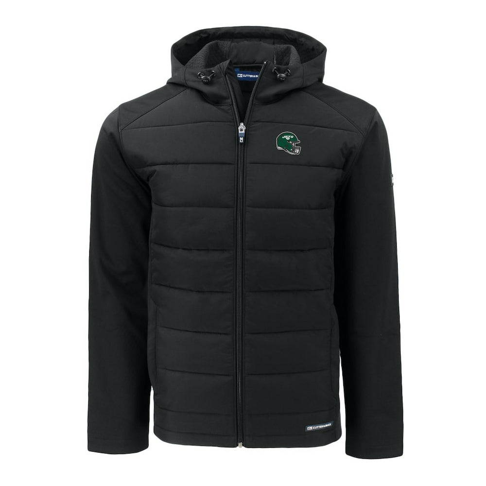 New York Jets Cutter & Buck Helmet Big & Tall Evoke Hybrid Eco Softshell Recycled Full-Zip Jacket - Black discount