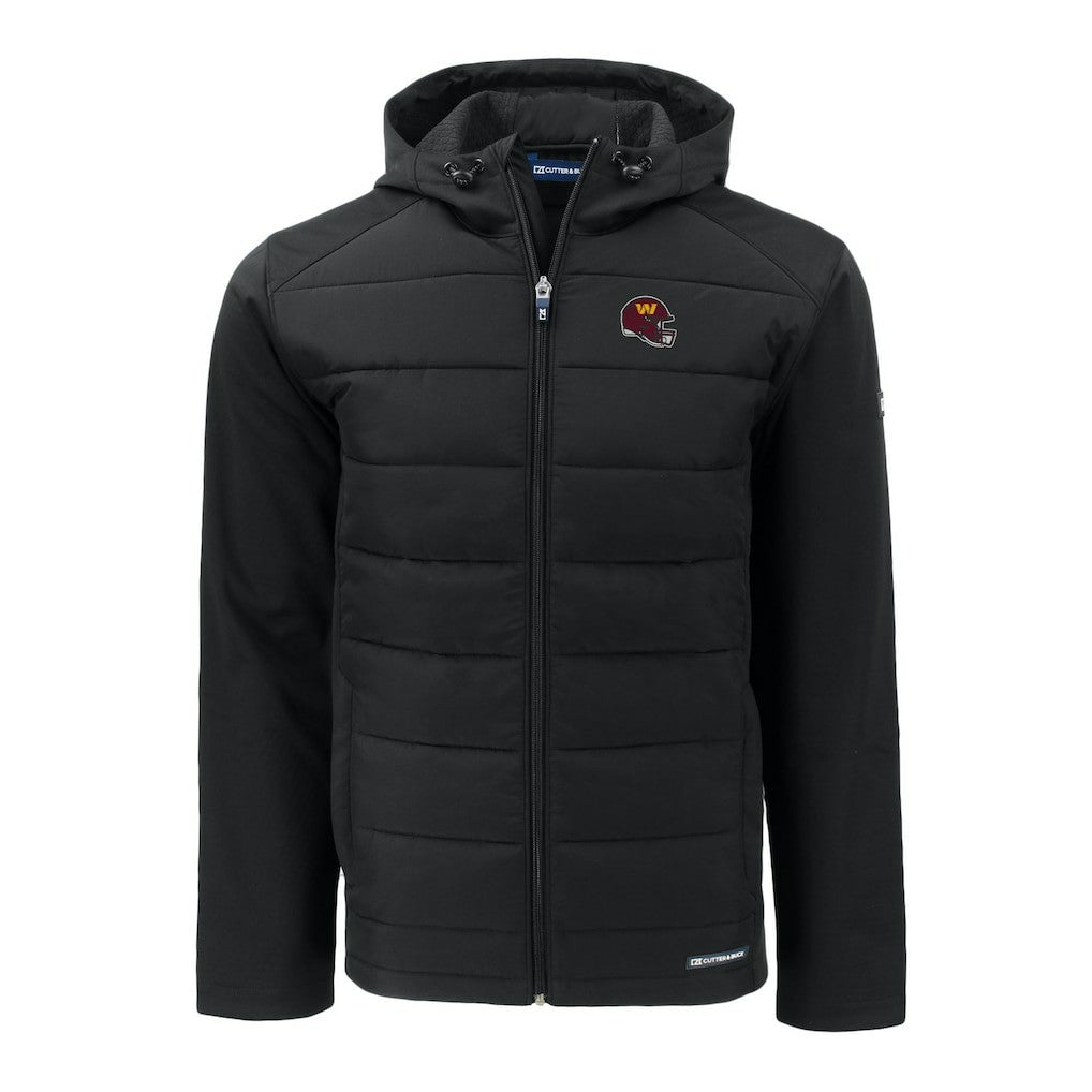 Washington Commanders Cutter & Buck Helmet Big & Tall Evoke Hybrid Eco Softshell Recycled Full-Zip Jacket - Black sale