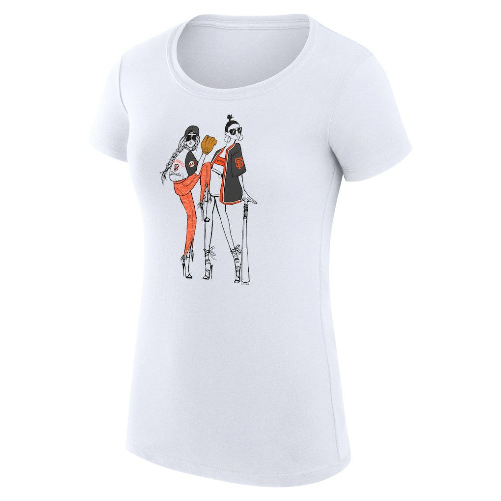 San Francisco Giants G-III 4Her by Carl Banks Women's Super-Slim Fit Lightweight Baseball Girls T-Shirt - White