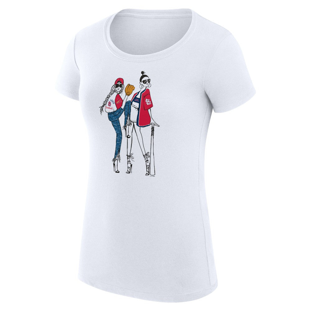 St. Louis Cardinals G-III 4Her by Carl Banks Women's Super-Slim Fit Lightweight Baseball Girls T-Shirt - White