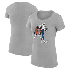 Edmonton Oilers G-III 4Her by Carl Banks Women's Super-Slim Fit Lightweight Hockey Girls T-Shirt Heather Gray