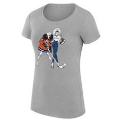 Edmonton Oilers G-III 4Her by Carl Banks Women's Super-Slim Fit Lightweight Hockey Girls T-Shirt Heather Gray