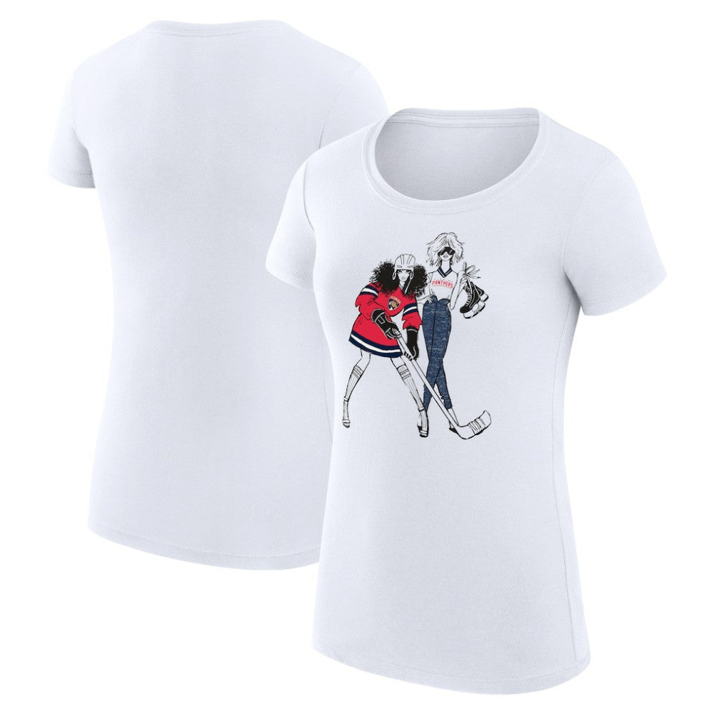 Florida Panthers G-III 4Her by Carl Banks Women's Super-Slim Fit Lightweight Hockey Girls T-Shirt White