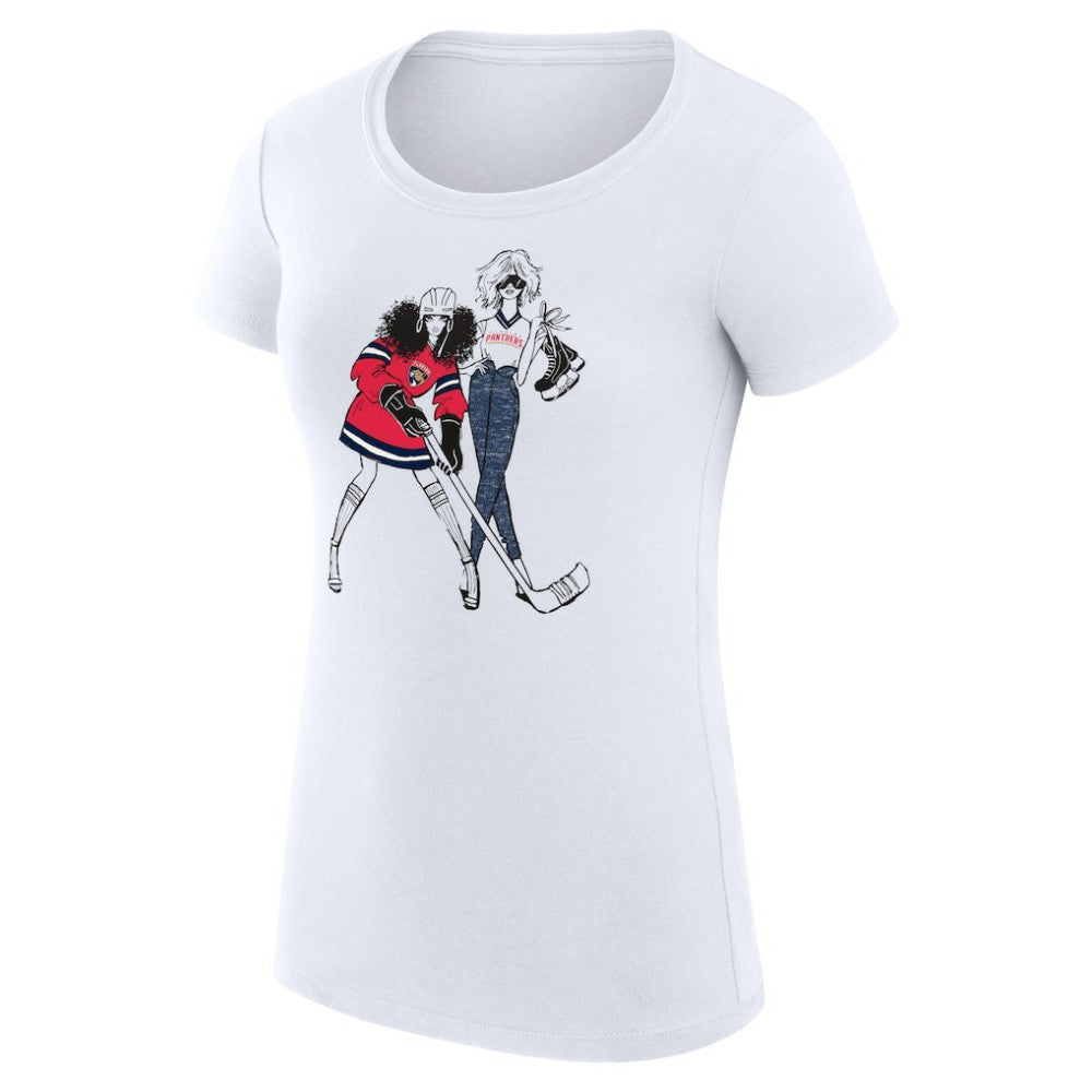 Florida Panthers G-III 4Her by Carl Banks Women's Super-Slim Fit Lightweight Hockey Girls T-Shirt White