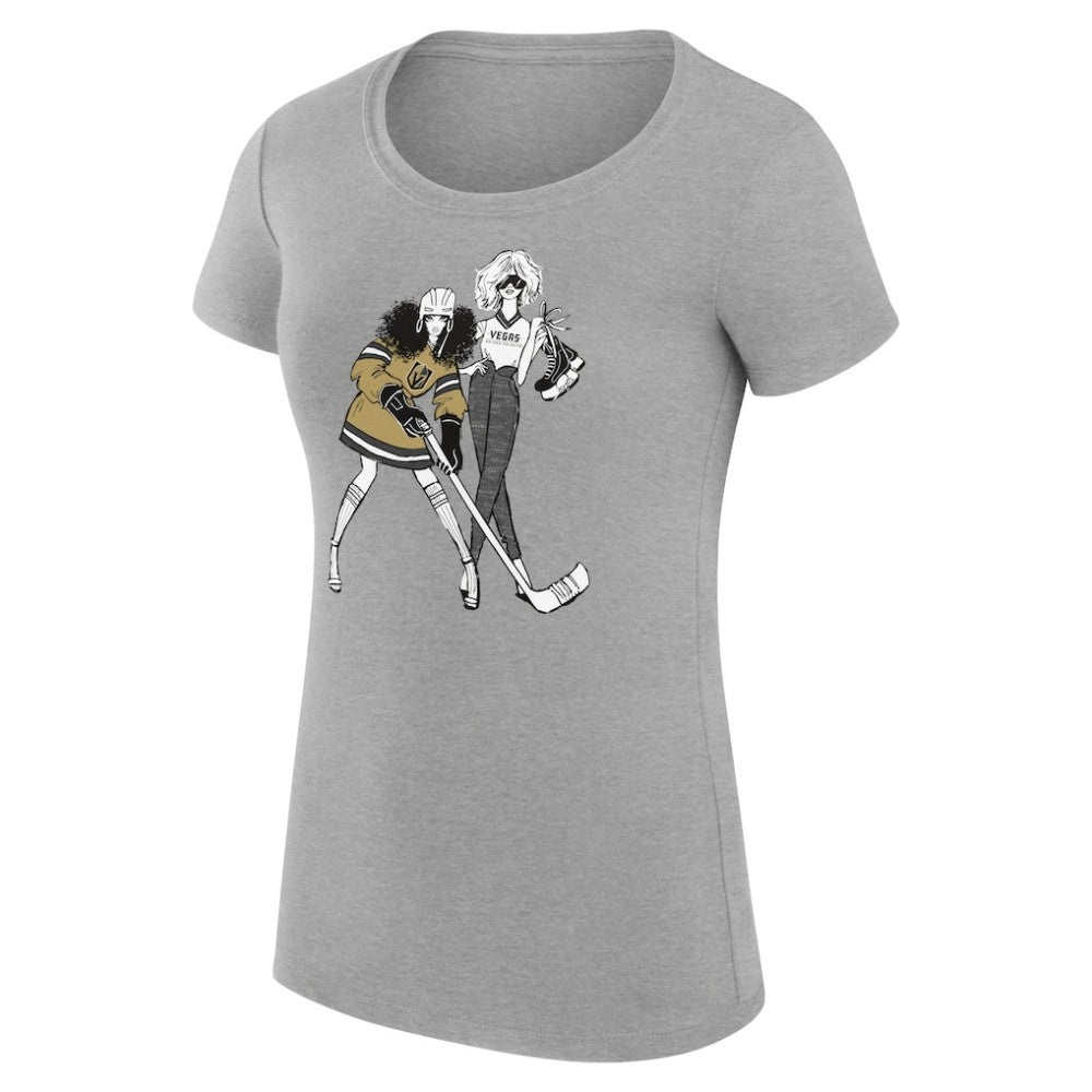 Vegas Golden Knights G-III 4Her by Carl Banks Women's Super-Slim Fit Lightweight Hockey Girls T-Shirt Heather Gray