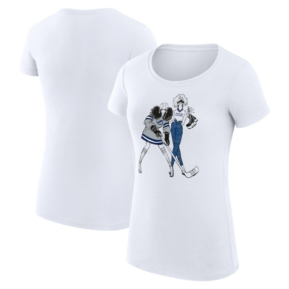 Tampa Bay Lightning G-III 4Her by Carl Banks Women's Super-Slim Fit Lightweight Hockey Girls T-Shirt White