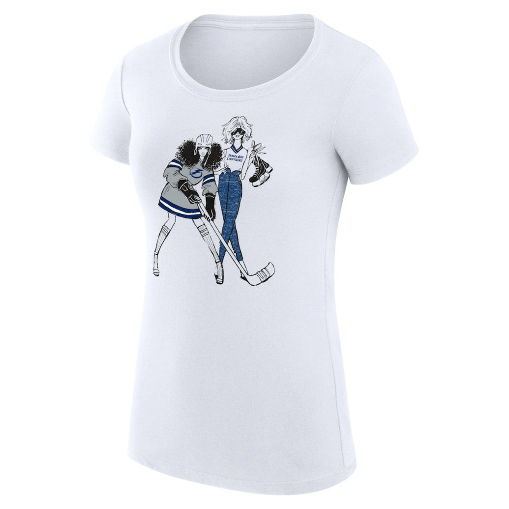 Tampa Bay Lightning G-III 4Her by Carl Banks Women's Super-Slim Fit Lightweight Hockey Girls T-Shirt White