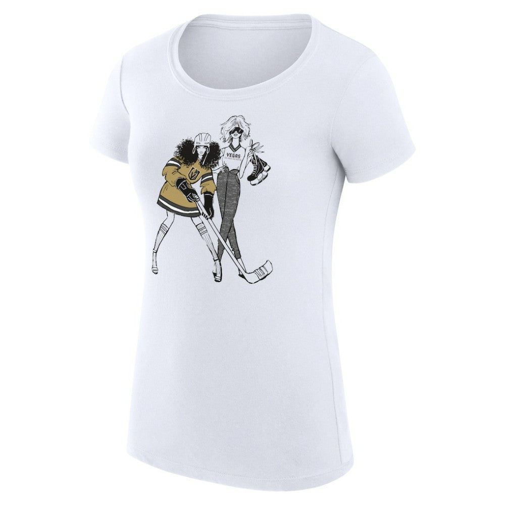 Vegas Golden Knights G-III 4Her by Carl Banks Women's Super-Slim Fit Lightweight Hockey Girls T-Shirt White