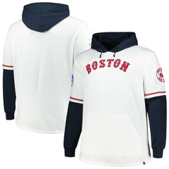 Boston Red Sox Big & Tall Trifecta Shortstop Pullover Hoodie - White/Navy | 47 brand