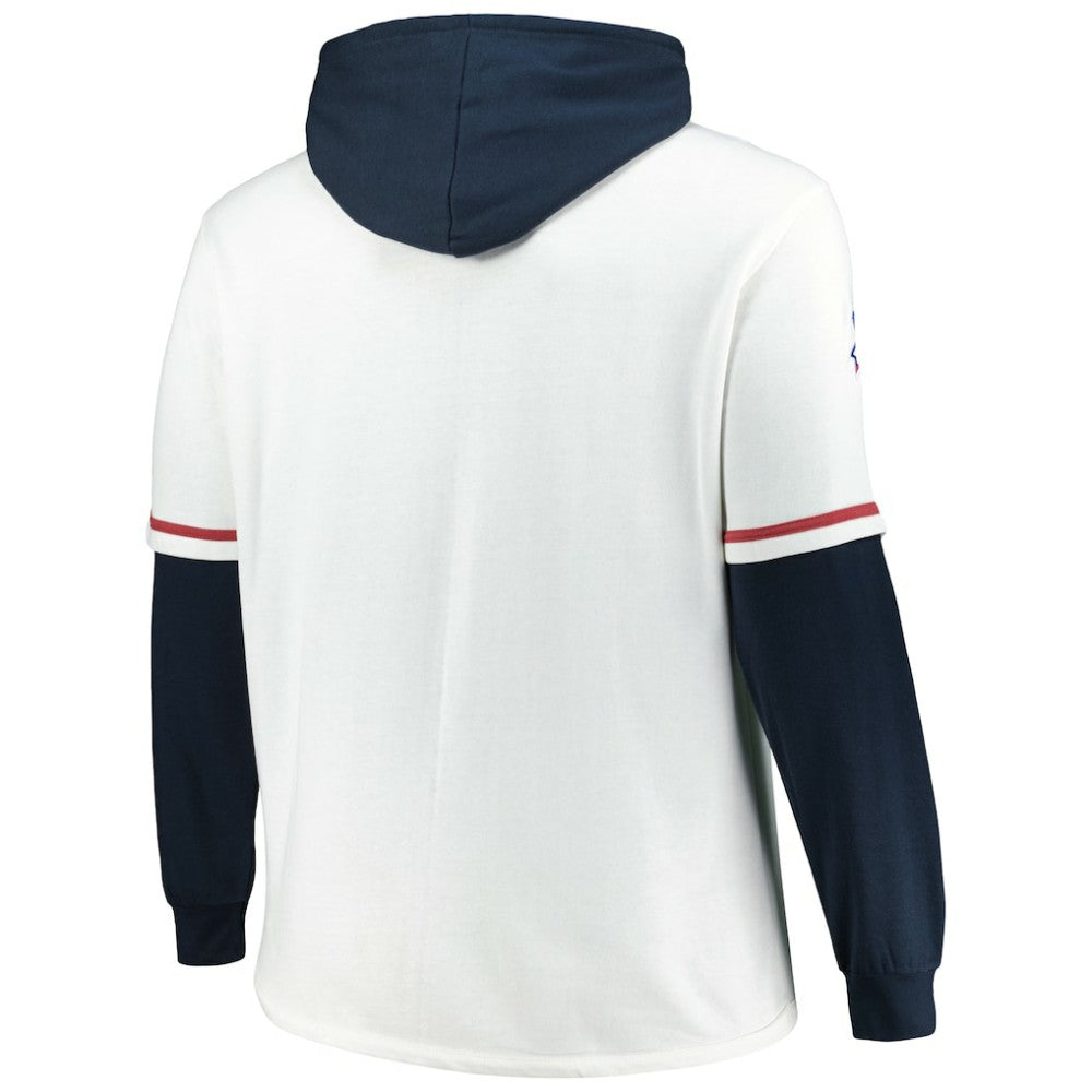 Boston Red Sox Big & Tall Trifecta Shortstop Pullover Hoodie - White/Navy | 47 brand