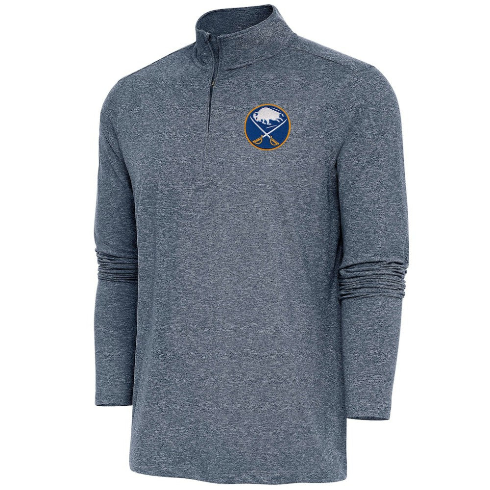 Buffalo Sabres Antigua Hunk Quarter-Zip Pullover Top Heather Navy