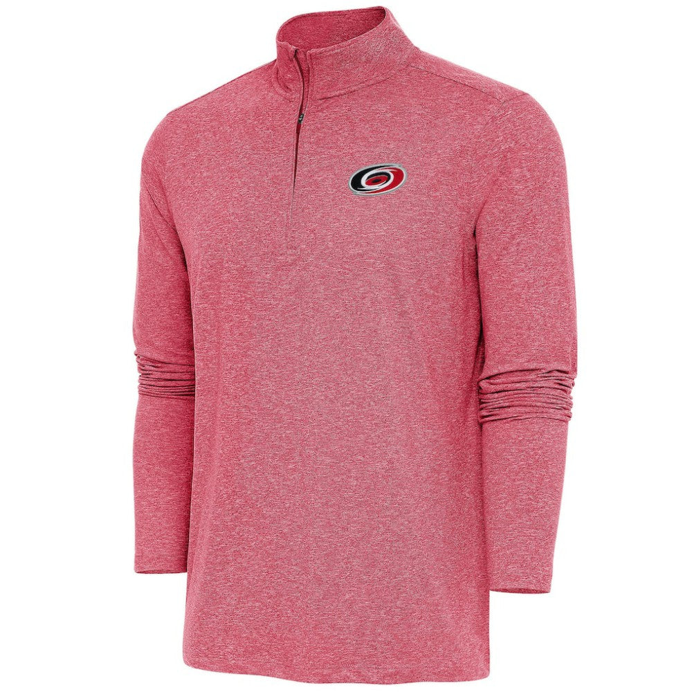 Carolina Hurricanes Antigua Hunk Quarter-Zip Pullover Top Heather Red