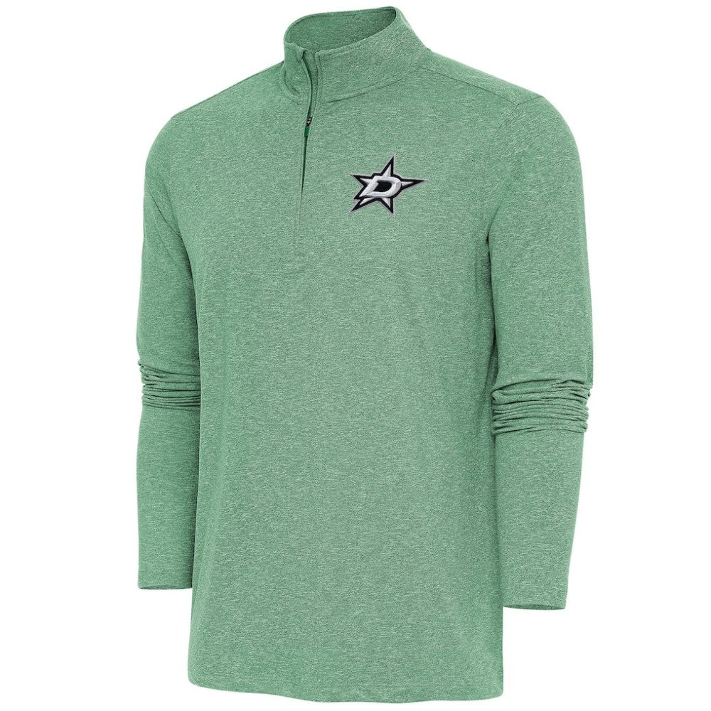 Dallas Stars Antigua Hunk Quarter-Zip Pullover Top Heather Hunter Green