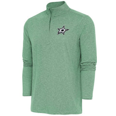 Dallas Stars Antigua Hunk Quarter-Zip Pullover Top Heather Hunter Green