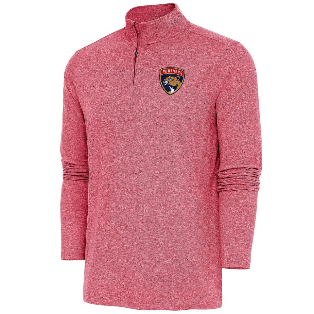 Florida Panthers Antigua Hunk Quarter-Zip Pullover Top Heather Red