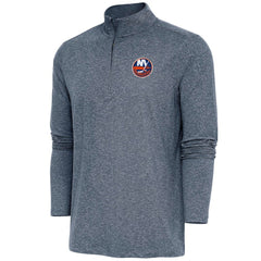New York Islanders Antigua Hunk Quarter-Zip Pullover Top Heather Navy