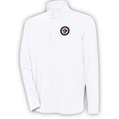Winnipeg Jets Antigua Hunk Quarter-Zip Pullover Top White