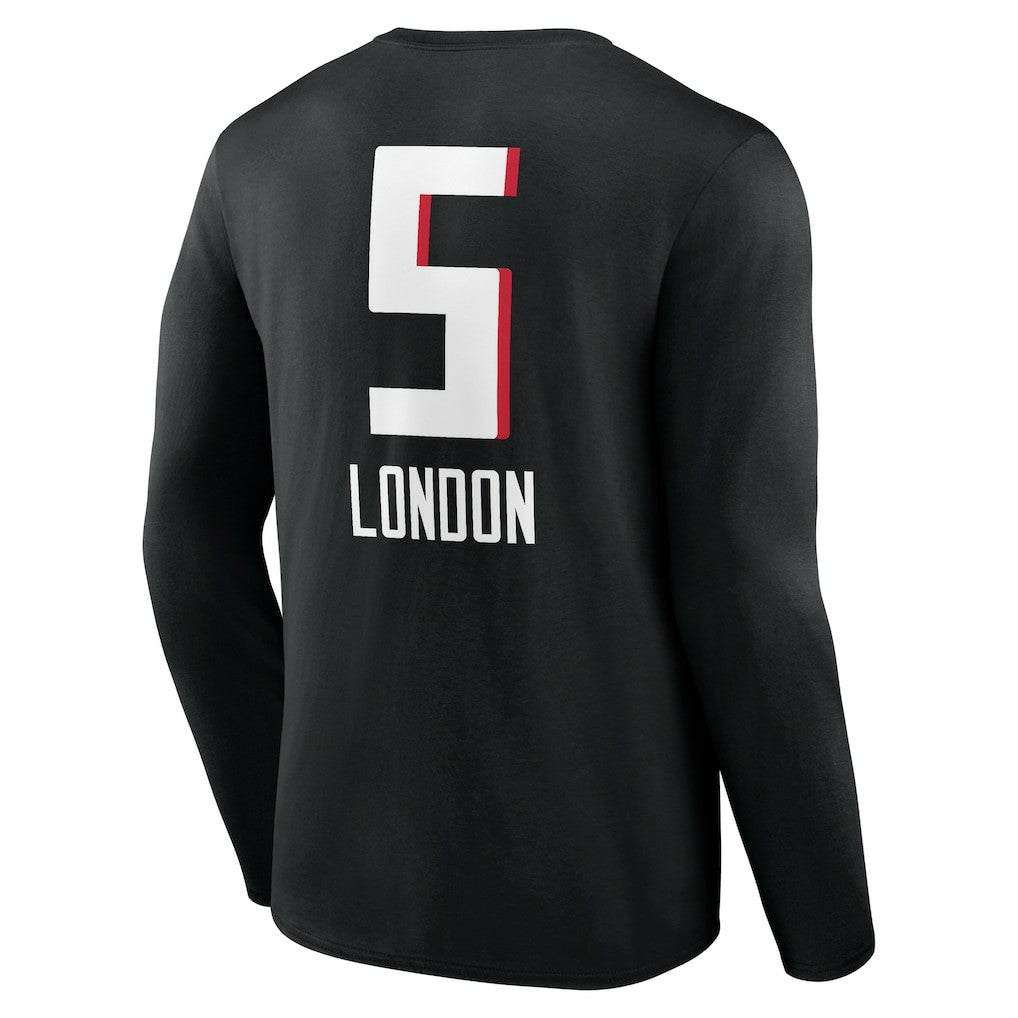 Drake London Atlanta Falcons Team Wordmark Player Name & Number Long Sleeve T-Shirt - Black outlet