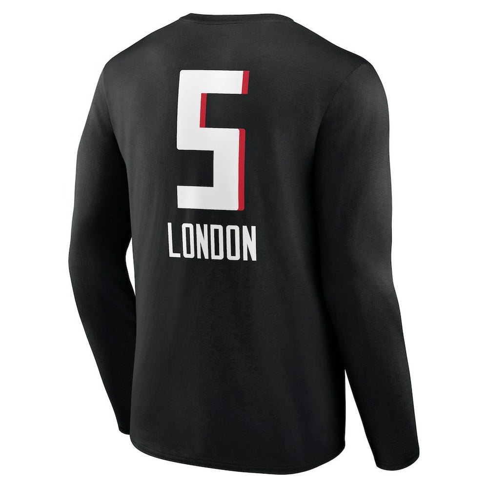 Drake London Atlanta Falcons Team Wordmark Player Name & Number Long Sleeve T-Shirt - Black outlet