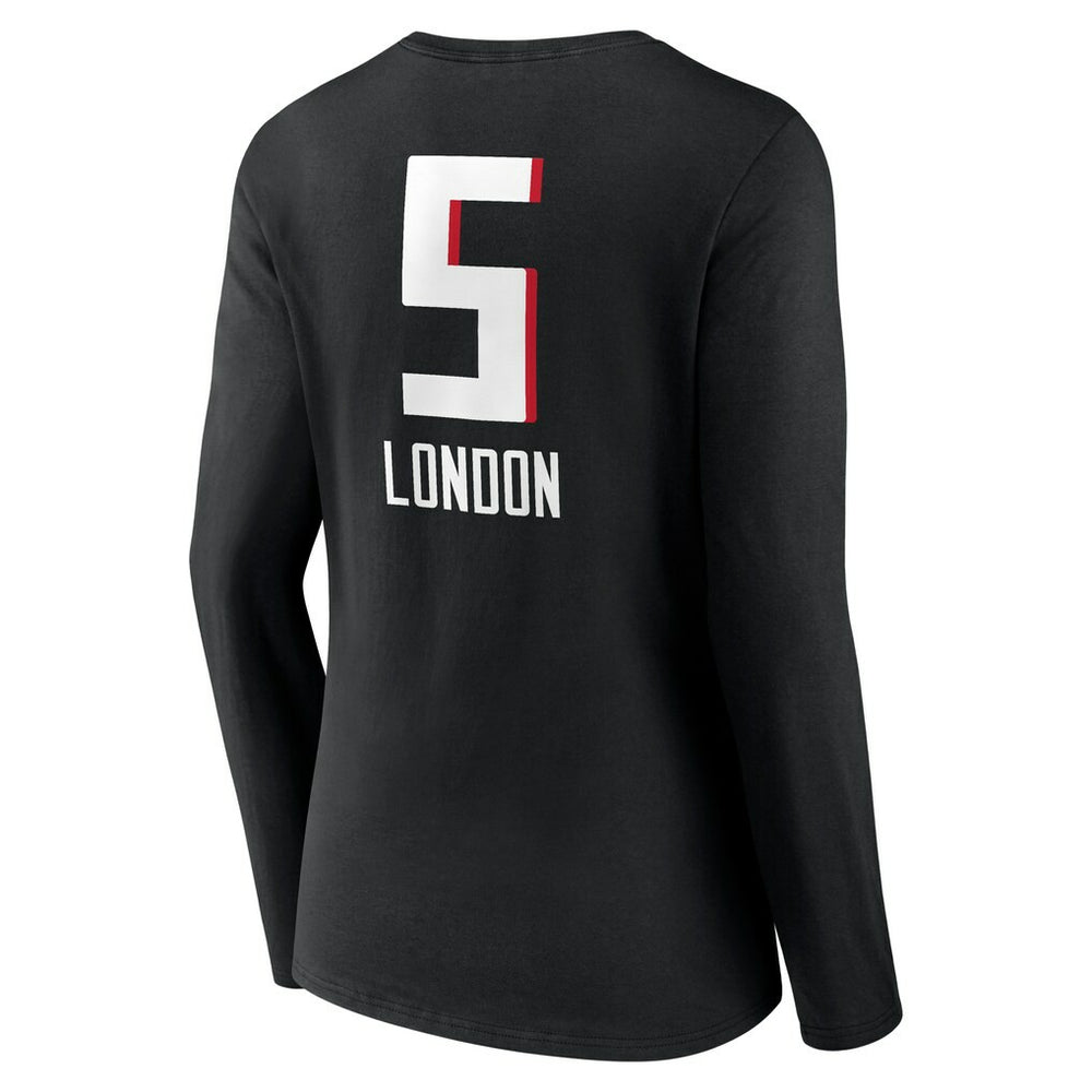 Drake London Atlanta Falcons Women's Team Wordmark Player Name & Number Long Sleeve V-Neck T-Shirt - Black on sale