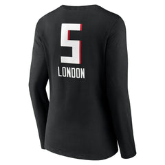 Drake London Atlanta Falcons Women's Team Wordmark Player Name & Number Long Sleeve V-Neck T-Shirt - Black on sale