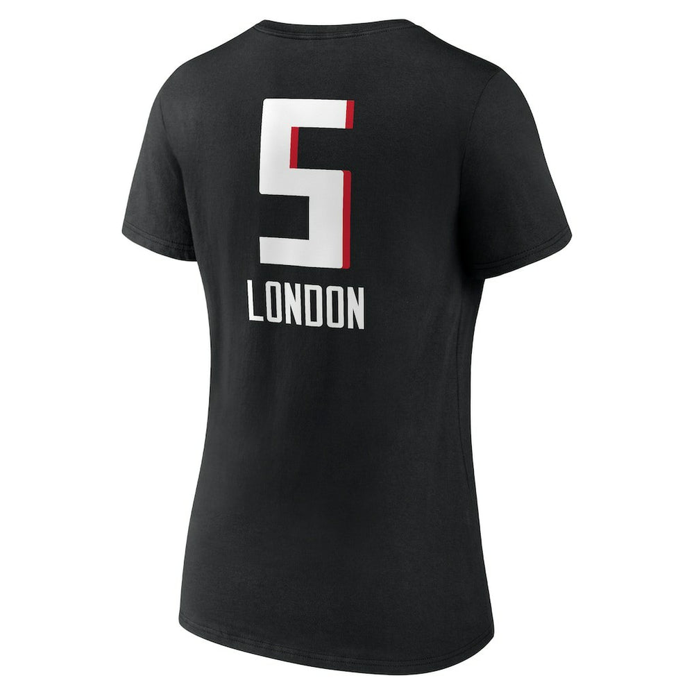 Drake London Atlanta Falcons Women's Team Wordmark Player Name & Number V-Neck T-Shirt - Black discount