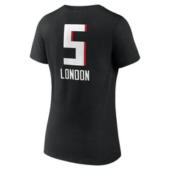 Drake London Atlanta Falcons Women's Team Wordmark Player Name & Number V-Neck T-Shirt - Black discount