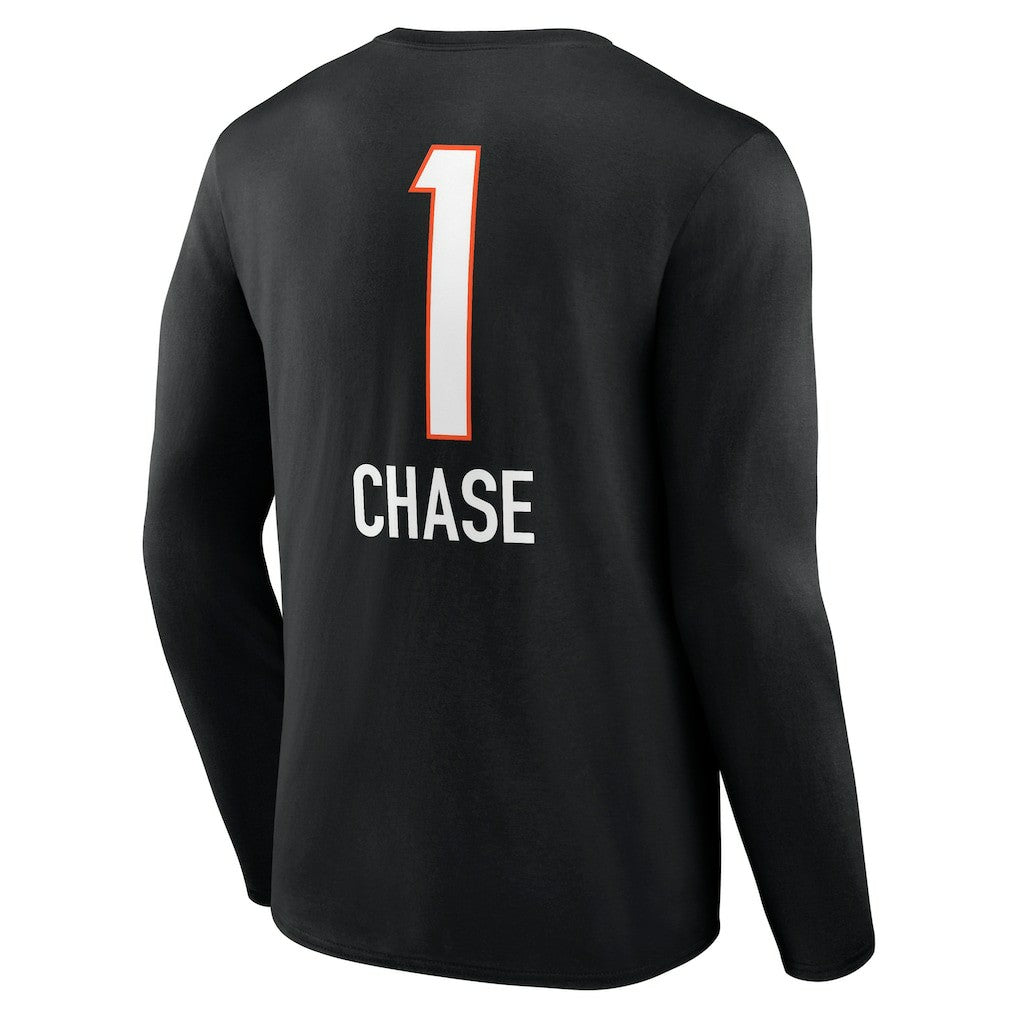 Ja'Marr Chase Cincinnati Bengals Team Wordmark Player Name & Number Long Sleeve T-Shirt - Black cheap