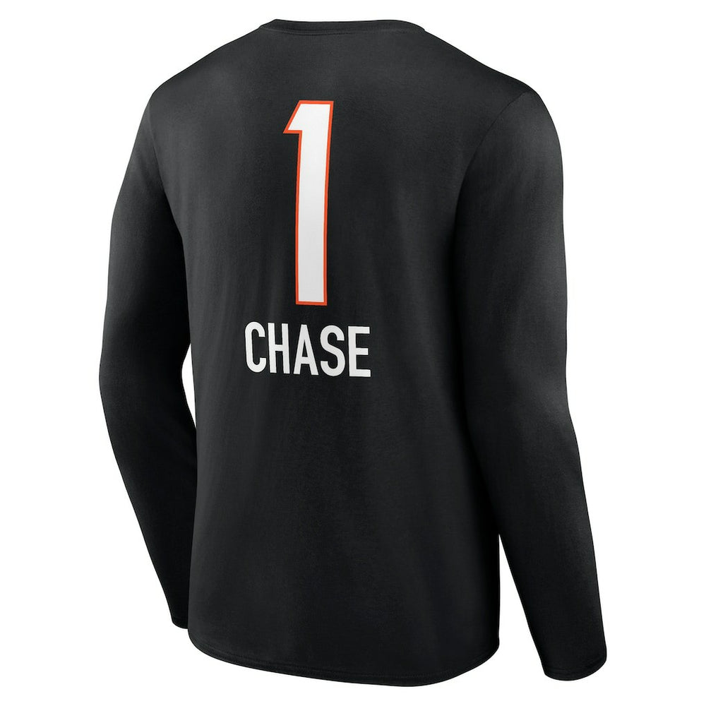 Ja'Marr Chase Cincinnati Bengals Team Wordmark Player Name & Number Long Sleeve T-Shirt - Black cheap