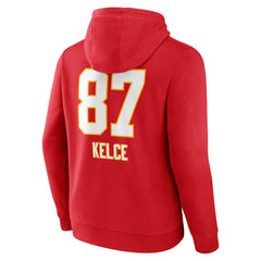 Travis Kelce Kansas City Chiefs Team Wordmark Player Name & Number Pullover Hoodie - Red discount